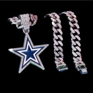 NFL‎ Dallas Cowboys Necklace & Chain Pendant Iced Bling Fan
